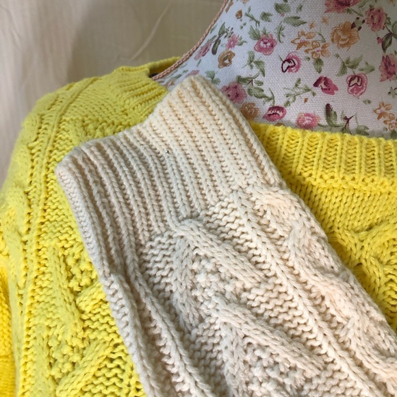 Topshop Yellow and Cream Colorblock Sweater - Picture 4 of 5